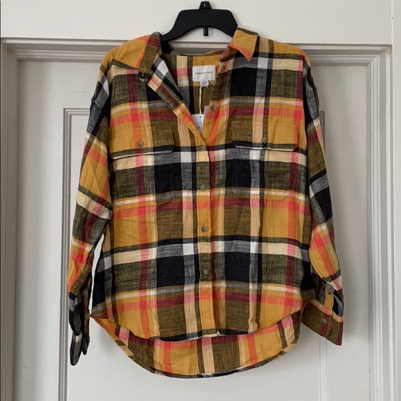 American Eagle Outfitters Tops - NWOT! American Eagle Yellow Flannel!